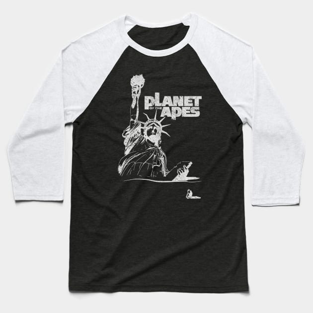 Retro Planet Of The Apes Baseball T-Shirt by thesuamart